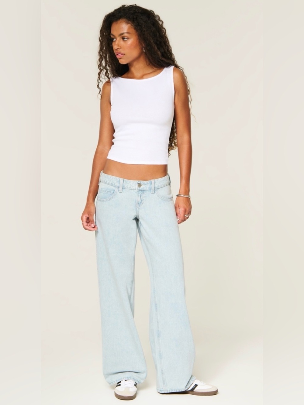 NWT Hollister Ultra Low Rise Baggy Jeans Light Size 0 Long